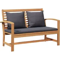 vidaXL Ensemble de bancs et tables de jardin avec coussins, 2 pièces, en bois de teck massif