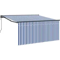 vidaXL Store rétractable bleu et blanc 350 x 250 cm