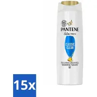 Pantene - Shampooing - Classic Clean - Nettoyage rafraîchissant - Pour cheveux normaux - 225 ml - Pack avantage - 15 pièces