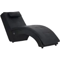 vidaXL Chaise longue de massage avec coussin Noir Similicuir
