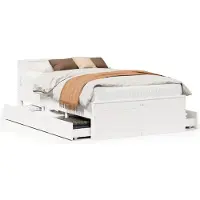 vidaXL Lit en bois massif sans matelas avec tête de lit blanc 135x190cm pin