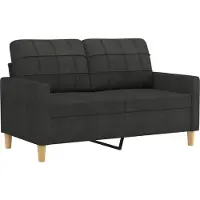 vidaXL Ensemble de canapés 3 pièces avec coussins Tissu noir