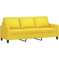 vidaXL Ensemble de canapés 3 pièces avec coussins Tissu jaune clair