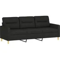 vidaXL Ensemble de canapés 3 pièces avec coussins Tissu noir