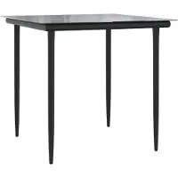 vidaXL Ensemble de jardin 3 pièces avec coussins Noir Poly Rattan