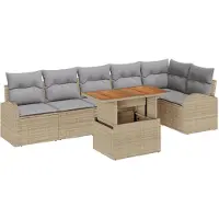 vidaXL Ensemble de canapé de jardin 7 pcs beige et gris clair