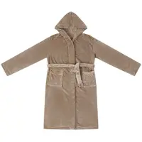 vidaXL Peignoir avec capuche Camel m Flanelle