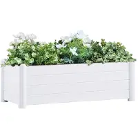 vidaXL Lit surélevé de jardin PP Blanc 100x43x35 cm