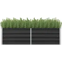 vidaXL Lit surélevé de jardin Anthracite 160 x 40 x 45 cm Acier galvanisé