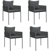 vidaXL Ensemble de jardin 5 pièces avec coussins Poly rotin et acier