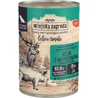 Wiejska zagroda Saveurs forestières Cerf avec porc nourriture humide pour chiens 6x400 g
