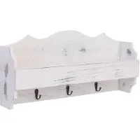 Décoshop26 Porte-manteau mural Blanc 50x10x23 cm Bois DEC024210