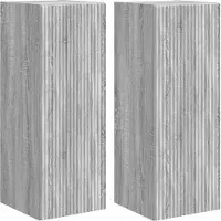 vidaXL Meuble TV mural 2 pcs Gris Sonoma 30 x 31 x 80 cm