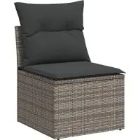 vidaXL Ensemble de salon de jardin 6 pièces avec coussins Gris Poly rotin