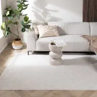 Rugaia Tapis à poils courts - Lykke Crème | 160x230 cm | Rectangulaire | Tissage plat