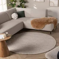 De Onlinewinkelier b.v. Volero - Tapis en laine rond - Bliss Beige Mélangé - Ø 80 cm