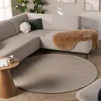 NATURL. Tapis en laine rond - Bliss Crème/Blanc | Ø 160 cm | Rond | Tissage plat