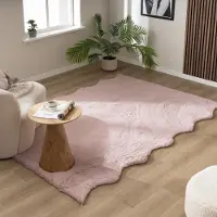 NATURL. Tapis doux à poils longs - Comfy Supreme Wavy Rose | 160x230 cm | Rectangulaire | Pile haute