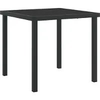 vidaXL Table de jardin noire 80 x 80 x 73 cm en métal