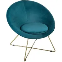 Atmosphera Fauteuil "Evan" en velours & pieds or Atmosphera