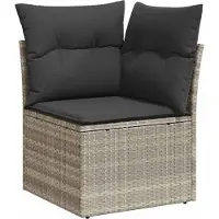 vidaXL Ensemble de canapé de jardin avec coussins 8 pcs gris clair et gris foncé