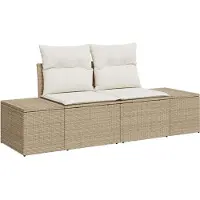 vidaXL Ensemble de canapé de jardin , 6 pièces, beige, en polyrotin