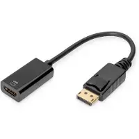 Digitus DP zu (0.20 m), Câble vidéo, Noir