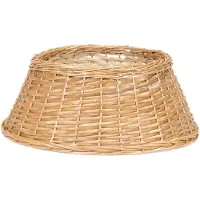 Springos Housse pour pied de sapin de Noël, osier, 58 cm, panier marron clair
