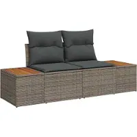 vidaXL Ensemble de canapé de jardin , 9 pièces, gris, en résine tressée