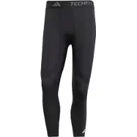 Adidas Pantalon de sport 'Techfit Compression' gris clair / noir / blanc