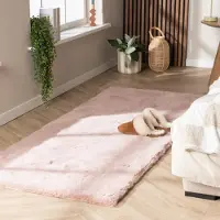NATURL. Tapis de couloir doux à poils longs - Comfy Supreme Rose | 80x200 cm | Tapis de couloir | Pile haute