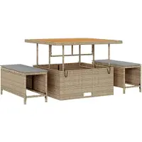 vidaXL Ensemble de canapé de jardin avec coussins 12 pcs Beige et gris clair Poly-Rotin