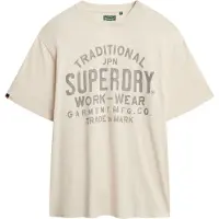 Superdry T-Shirt crème / bleu chiné