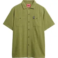 Superdry pour homme. M4010986A Chemise texturée à manches courtes Merchant Store vert (XXL), Casuel, Coton, Manche courte