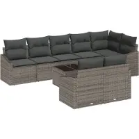 vidaXL Ensemble de canapés de jardin , 9 pièces, gris clair, en résine tressée