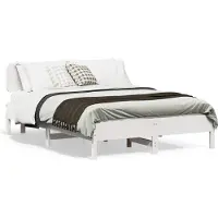 vidaXL Lit en bois massif sans matelas Blanc 120x200 cm pin