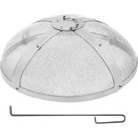 Vevor Pare-étincelles pour Brasero Extérieur Rond 508 mm Couvercle Grille de Protection Contre Étincelles de Feu en Acier Inox Écran Pare-feu Ouverture Facile avec Accessoires pour Foyer