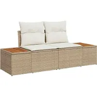 vidaXL Ensemble de canapés de jardin , 4 pièces, beige, en polyrotin