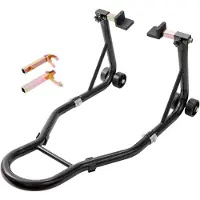Vevor Béquille Moto pour Roue Arrière Charge 0,39 T Béquille d'Atelier avec Bras Réglable Support de Roue en Acier Lève-Moto Compatible avec Roue d'Un Diamètre de 350 mm Réparation Entretien Domicile