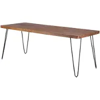 Wohnling Table de salle à manger en bois massif de Sheesham 180 x 80 x 76 cm Table de cuisine massive WL1.495