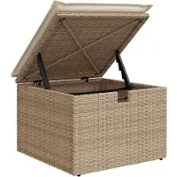 vidaXL Ensemble de salon de jardin 6 pièces avec coussins Beige Poly Rattan