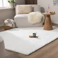 NATURL. Tapis doux à poils longs - Comfy Supreme Blanc | 200x290 cm | Rectangulaire | Pile haute