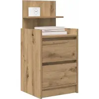 vidaXL Table de chevet avec 2 tiroirs chêne artisanal 38x34x80 cm