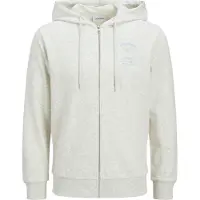 Jack & Jones One Color Summer Full Zip Sweatshirt Blanc S Homme