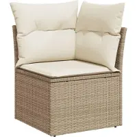 vidaXL Ensemble de jardin canapé 8 pièces avec coussins Beige Poly Rattan