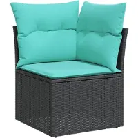 vidaXL Ensemble de salon de jardin 11 pièces avec coussins noir poly rotin
