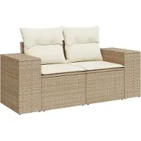 vidaXL Ensemble de canapés de jardin , 12 pièces, 9 places, beige et crème, en polyrotin