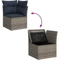 vidaXL Ensemble de salon de jardin 5 pièces avec coussins Gris Poly rotin