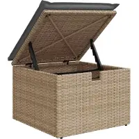 vidaXL Ensemble de salon de jardin 9 pièces avec coussins beige Poly rotin