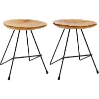 vidaXL Tabouret 2 pcs. Bois massif de teck